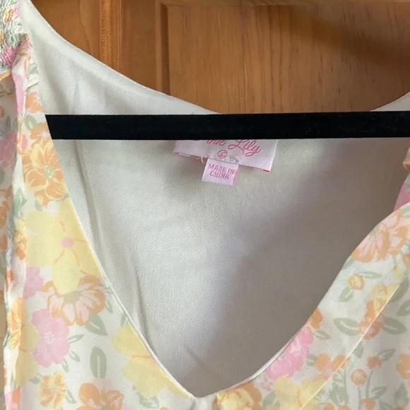 Brand new, never worn, Pink Lily Jetsetter Darling Ivory Floral Dress size L - Picture 2 of 3
